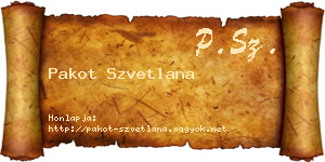 Pakot Szvetlana névjegykártya